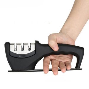 Best Manual 3 Stage Kitchen Knife Sharpener with Non Slip Handle