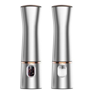 Electric Battery Operated Ceramic Salt and Pepper Grinder Stainless Steel Electric Mills
