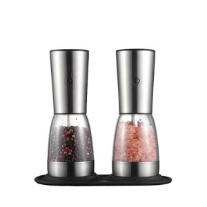 Stainless Steel Mini & Herb Mills Salt Bottles Set Gravity Pepper Grinder Electric Spice Grinder