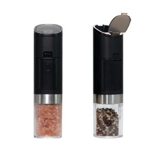 4*AAA Battery or USB Rechargeable Mini & Herb Mills Salt Bottles Set Gravity Pepper Grinder Electric Spice Grinder