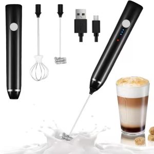 USB Rechargeable Milk Frother Electric Handheld Foam Whisk Electric Coffee Beater