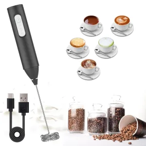 Hot Sales Plastic Rechargeable Type C Charging Port Electric Milk Frother Milk Foamer Maker