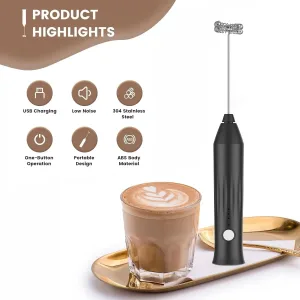 Cheaper Plastic USB Rechargeable Coffee Frother Electric Stirrer for Latte Cappuccino Hot Chocolate Portable Milk Frother
