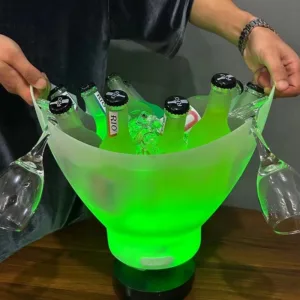 LED Ice Bucket with 7L Large Capacity 7 Color Changing Bluetooth Speaker for Beer Champagne Cooler Glow for Bar Party KTV Night Club use
